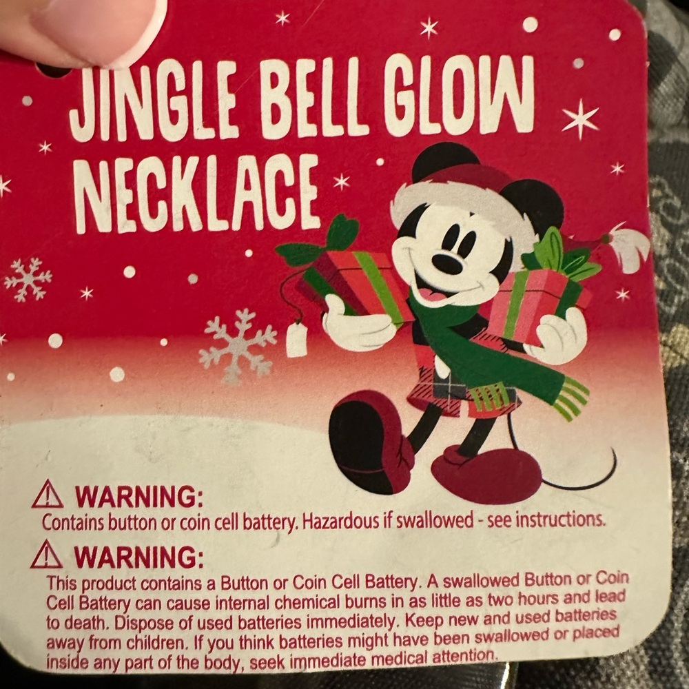 Disney Mickey Mouse Festive Necklace - Red and Green
